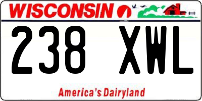 WI license plate 238XWL