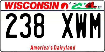 WI license plate 238XWM
