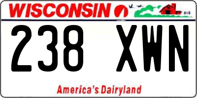 WI license plate 238XWN