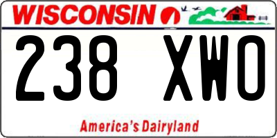 WI license plate 238XWO
