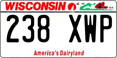 WI license plate 238XWP