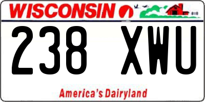 WI license plate 238XWU