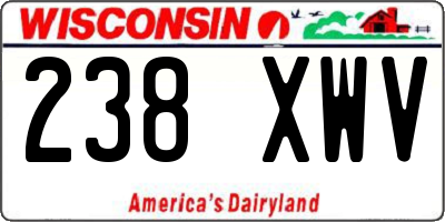 WI license plate 238XWV