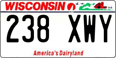 WI license plate 238XWY