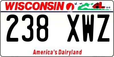WI license plate 238XWZ