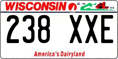 WI license plate 238XXE