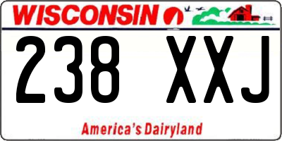 WI license plate 238XXJ