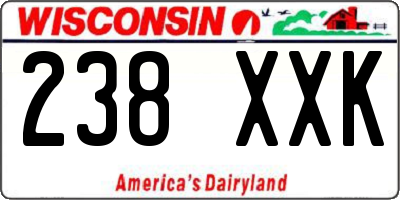 WI license plate 238XXK
