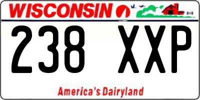 WI license plate 238XXP