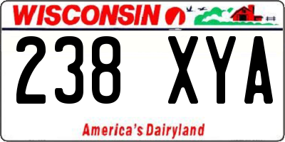 WI license plate 238XYA