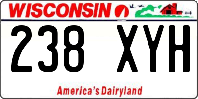 WI license plate 238XYH