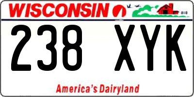 WI license plate 238XYK