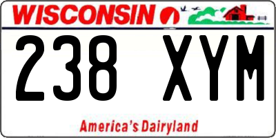 WI license plate 238XYM