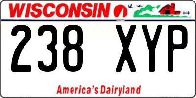 WI license plate 238XYP