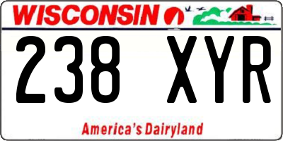 WI license plate 238XYR