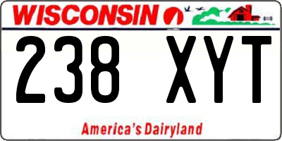 WI license plate 238XYT