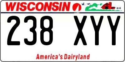 WI license plate 238XYY