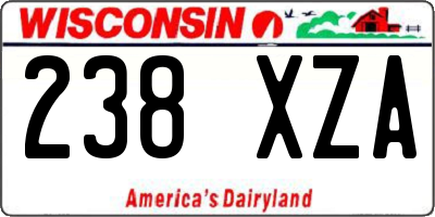 WI license plate 238XZA