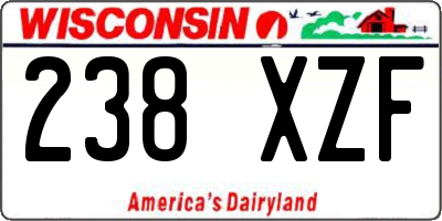 WI license plate 238XZF