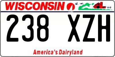 WI license plate 238XZH