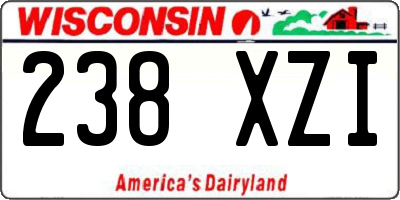 WI license plate 238XZI