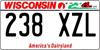 WI license plate 238XZL