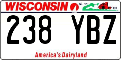 WI license plate 238YBZ