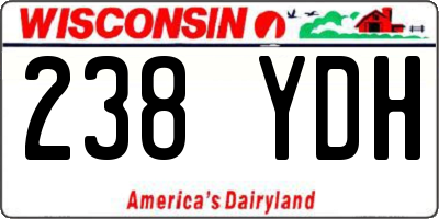 WI license plate 238YDH