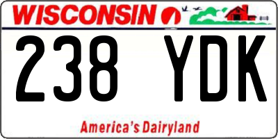 WI license plate 238YDK