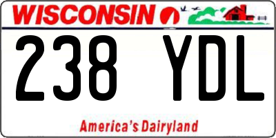 WI license plate 238YDL