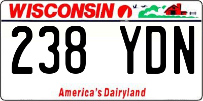 WI license plate 238YDN