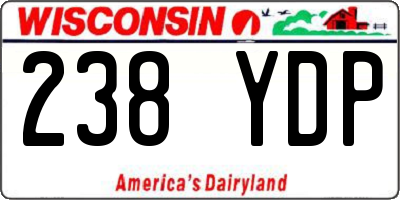 WI license plate 238YDP