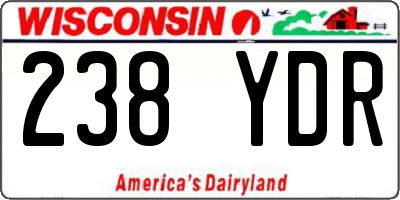 WI license plate 238YDR