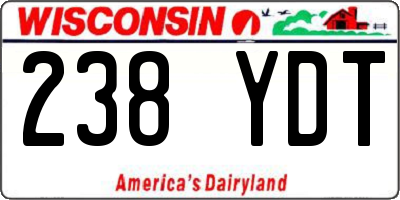 WI license plate 238YDT