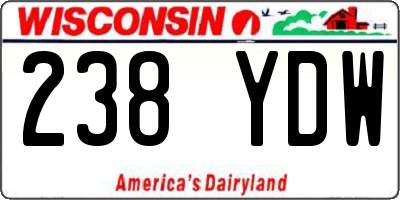 WI license plate 238YDW