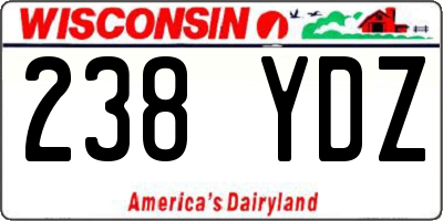 WI license plate 238YDZ