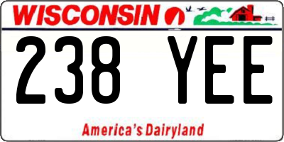 WI license plate 238YEE