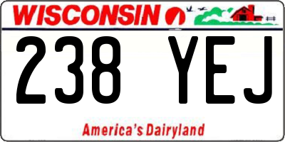 WI license plate 238YEJ