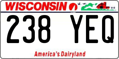 WI license plate 238YEQ