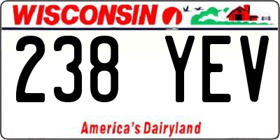 WI license plate 238YEV