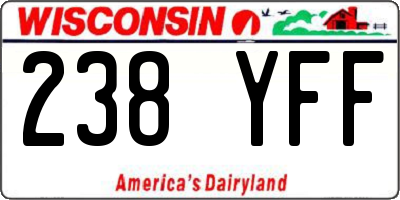 WI license plate 238YFF