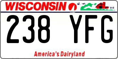 WI license plate 238YFG