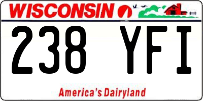 WI license plate 238YFI