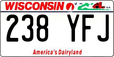 WI license plate 238YFJ