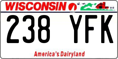 WI license plate 238YFK
