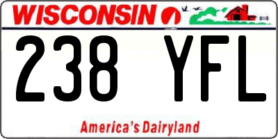 WI license plate 238YFL