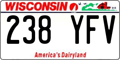 WI license plate 238YFV