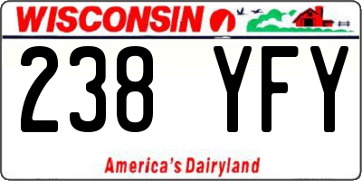 WI license plate 238YFY