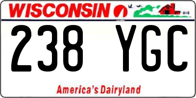 WI license plate 238YGC