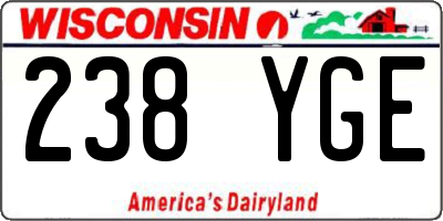 WI license plate 238YGE